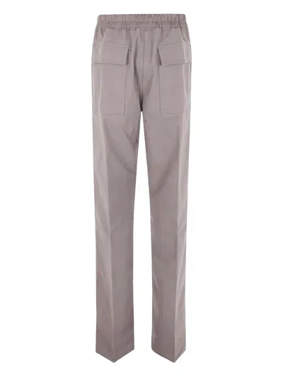 Rick Owens Drawstring Trousers With Wide Straight Leg In Gray