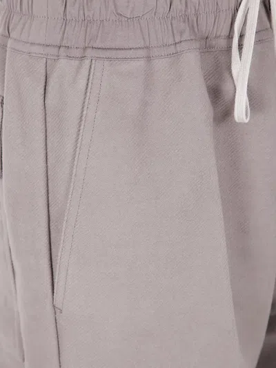Rick Owens Drawstring Trousers With Wide Straight Leg In Gray