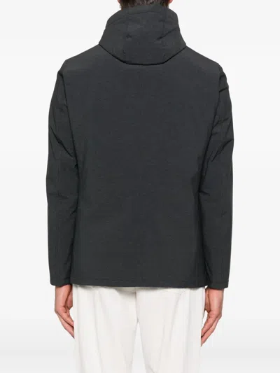 Herno Tailored Black Jacket With Detachable Hood In Black