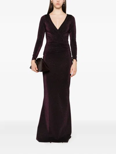 Chiara Boni La Petite Robe Metallic Maxi Dress In Black