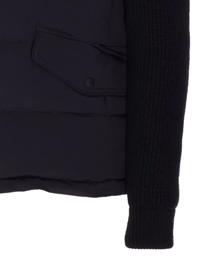 Moorer Quilted Knitted Long Sleeves Jacket In Black