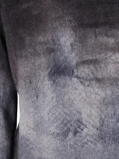 Avant Toi Murales Effect Cashmere Off Gauge Round Neck Pullover In Multi