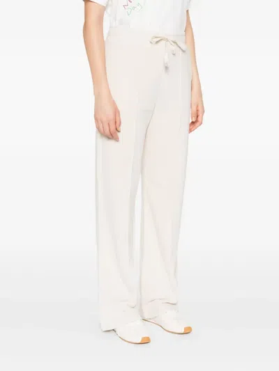 Weekend Max Mara Drawstring Trousers In White