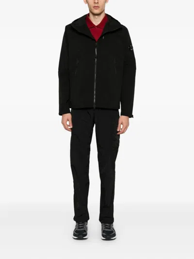C.p. Company C.p.company Hooded Jacket With Pockets In Black