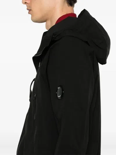 C.p. Company C.p.company Hooded Jacket With Pockets In Black