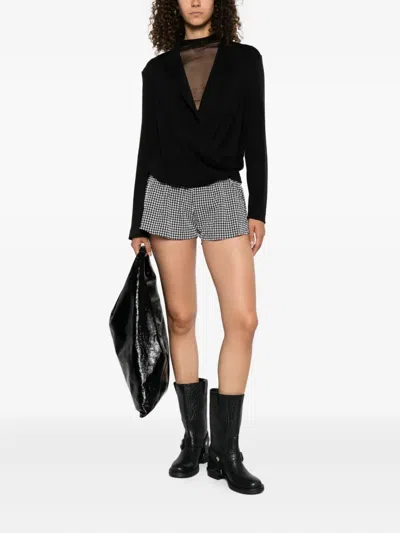 R13 Twisted Lapel Top In Black