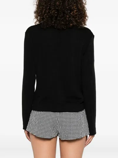 R13 Twisted Lapel Top In Black