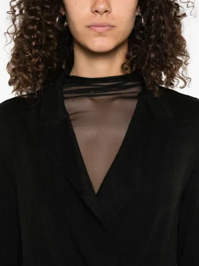 R13 Twisted Lapel Top In Black