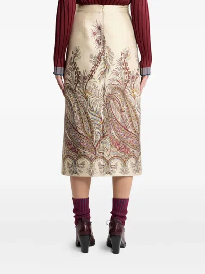 Etro Paisley Jacquard Midi Skirt In Multi
