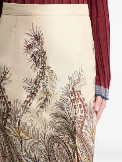 Etro Paisley Jacquard Midi Skirt In Multi