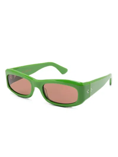 Port Tanger Rectangle-frame Sunglasses In Green