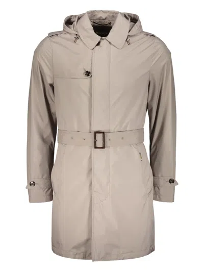 Moorer Waterproof Fabric Trench Coat In Gray
