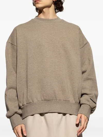 Essentials Mens Homestead Heather Classic Logo-embellished Crewneck Cotton-blend Sweatshirt In Brown