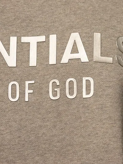 Essentials Mens Homestead Heather Classic Logo-embellished Crewneck Cotton-blend Sweatshirt In Brown