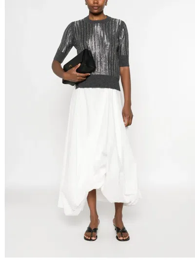 Ermanno Scervino Sequin-embellished Short-sleeved Sweater In Black