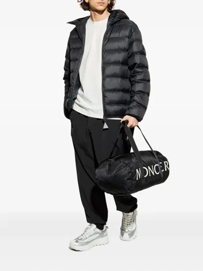 Moncler Logo-patch Elastic-ankle Track Pants In Black