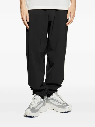 Moncler Logo-patch Elastic-ankle Track Pants In Black