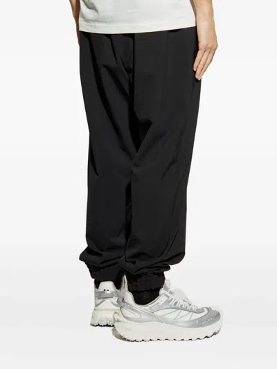 Moncler Logo-patch Elastic-ankle Track Pants In Black