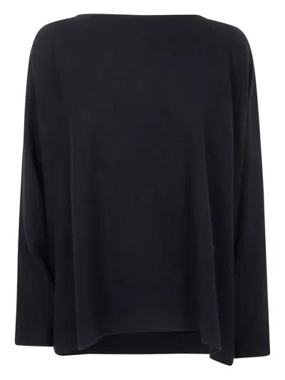 Liviana Conti Boat-neck Wool Jumper In Black