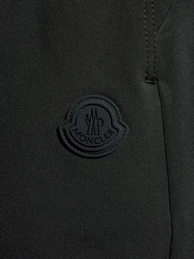 Moncler Logo-patch Elastic-ankle Track Pants In Black