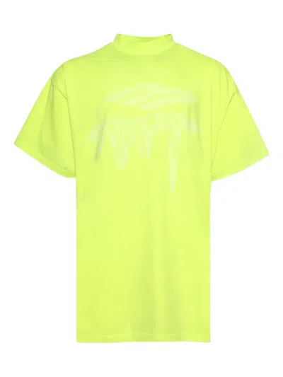Balenciaga Yellow 3b Liquefied Oversized T-shirt In Green