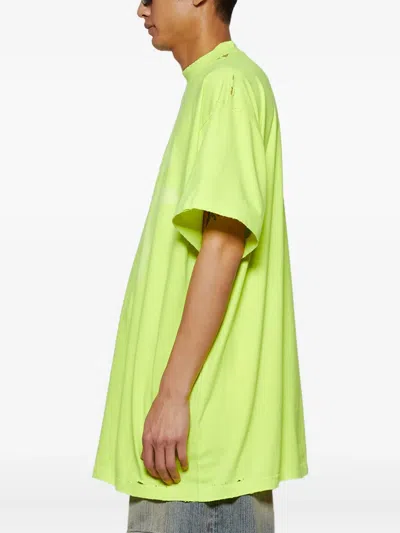 Balenciaga Yellow 3b Liquefied Oversized T-shirt In Green