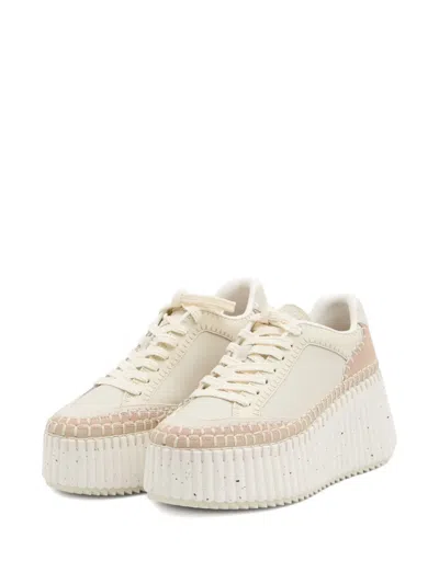 Chloé Nama Low-top Platform Sneakers In White