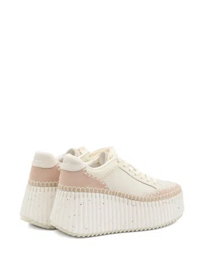 Chloé Nama Low-top Platform Sneakers In White
