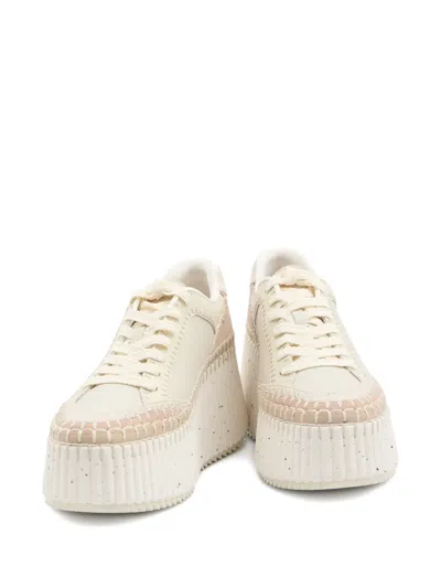 Chloé Nama Low-top Platform Sneakers In White