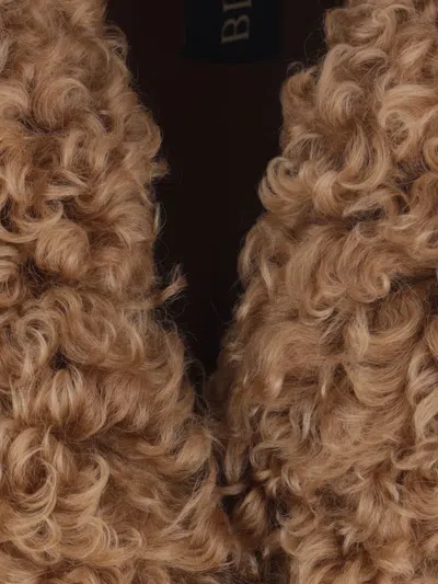 Blancha Curly Fleece Coat In Brown