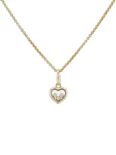 Pre-owned Chopard 18k Yellow Gold Heart Diamond Necklace