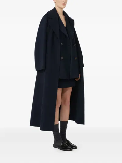 S Max Mara Caban Double-breasted Wool Coat In Blue