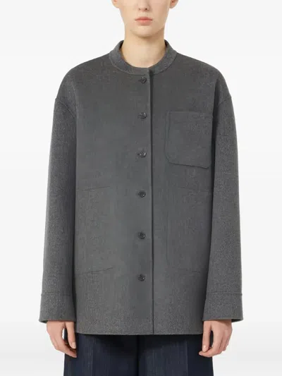 S Max Mara Constanza Patch-pocket Button-front Jacket In Gray