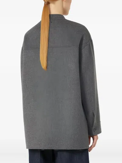 S Max Mara Constanza Patch-pocket Button-front Jacket In Gray