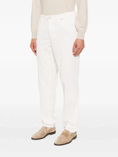 Brunello Cucinelli Cotton Trousers With Belt Loops And Rolled Cuffs