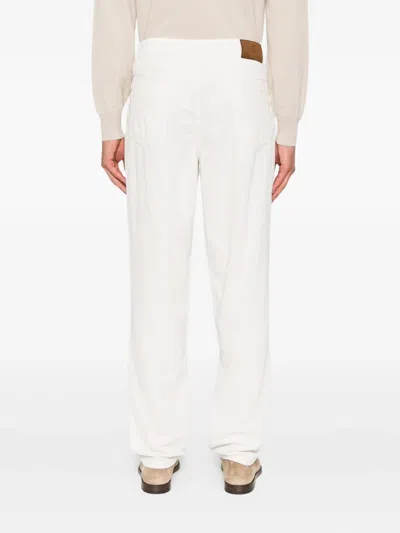 Brunello Cucinelli Cotton Trousers With Belt Loops And Rolled Cuffs