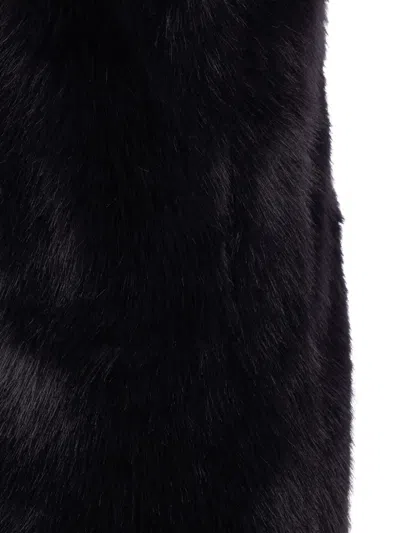 Herno Black Sleeveless Vest With Concealed Closure On The Front In Ecofur Woman In Black