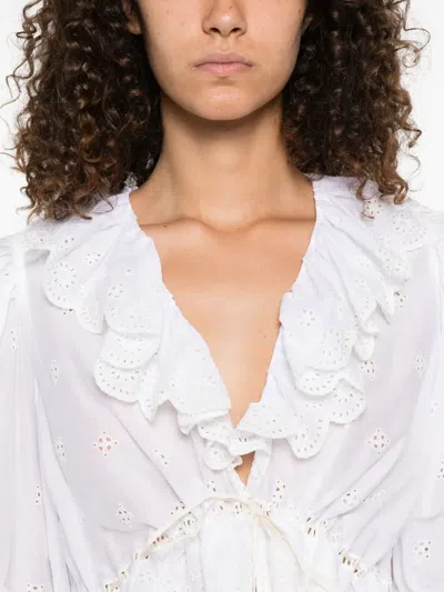 Chloé Ruffled Cropped Top In White