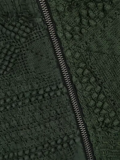 By Walid Crochet-textured Zip-front Coat