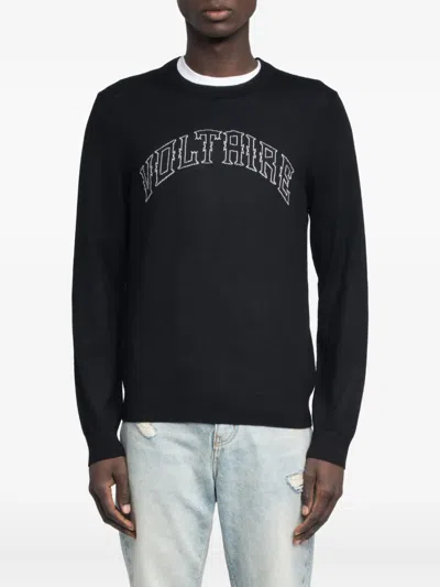 Zadig & Voltaire Logo Wool Sweater In Black
