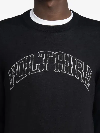 Zadig & Voltaire Logo Wool Sweater In Black