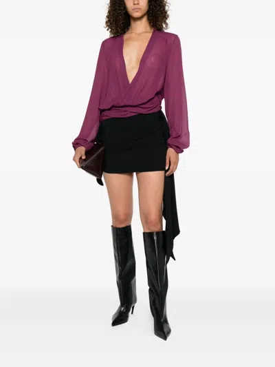 Attico V-neck Blouse In Pink