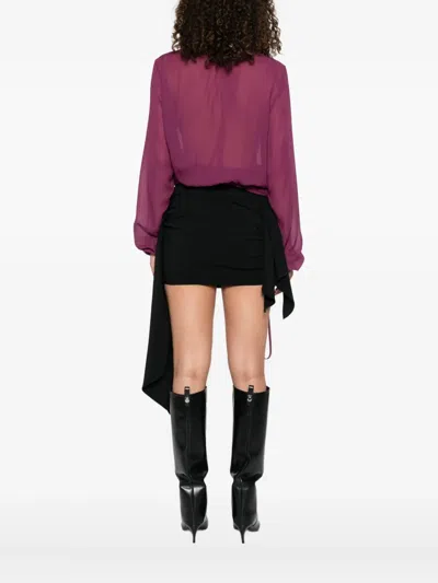 Attico V-neck Blouse In Pink