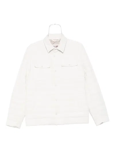 Herno Quilted Flap-pocket Jacket In White