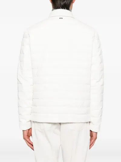 Herno Quilted Flap-pocket Jacket In White