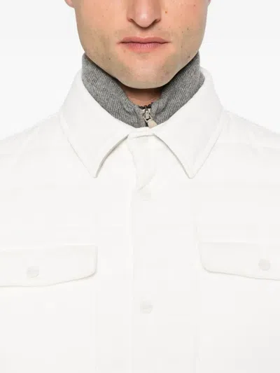 Herno Quilted Flap-pocket Jacket In White