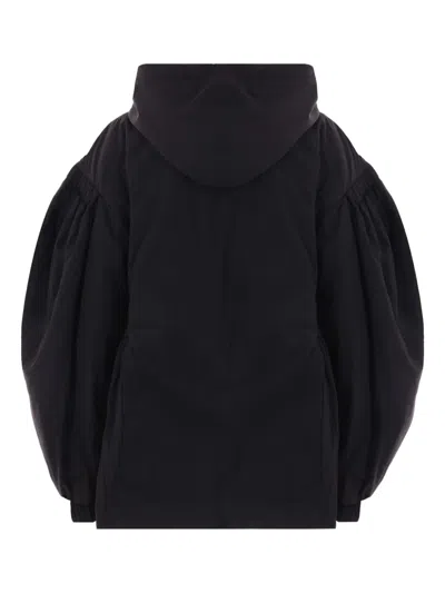 Renata Brenha Puff-sleeve Drawstring-waist Jacket In Black