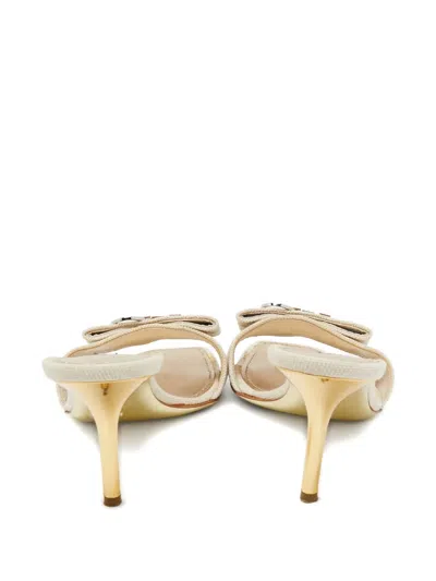 Pre-owned Louis Vuitton 85mm Love Bow Canvas Sandals