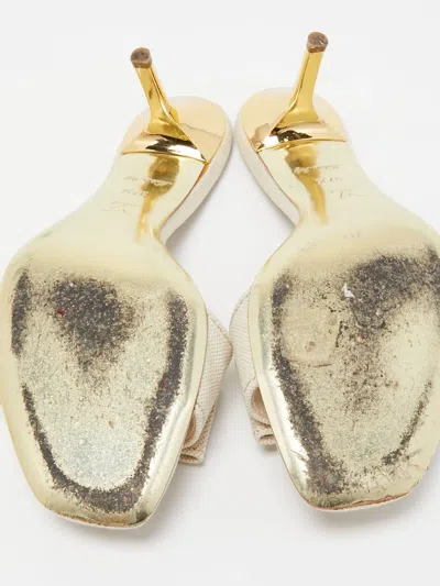 Pre-owned Louis Vuitton 85mm Love Bow Canvas Sandals