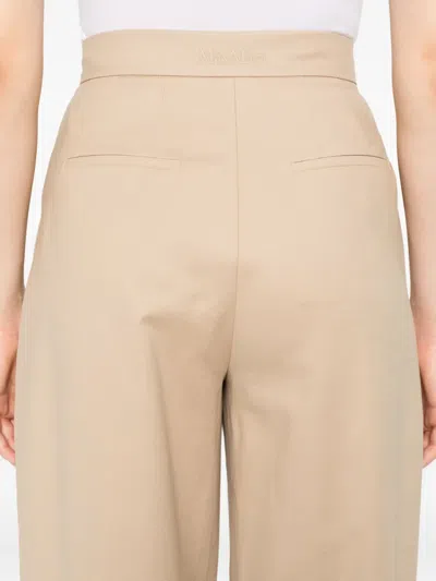 Max Mara Pleated Balloon Trousers In Brown